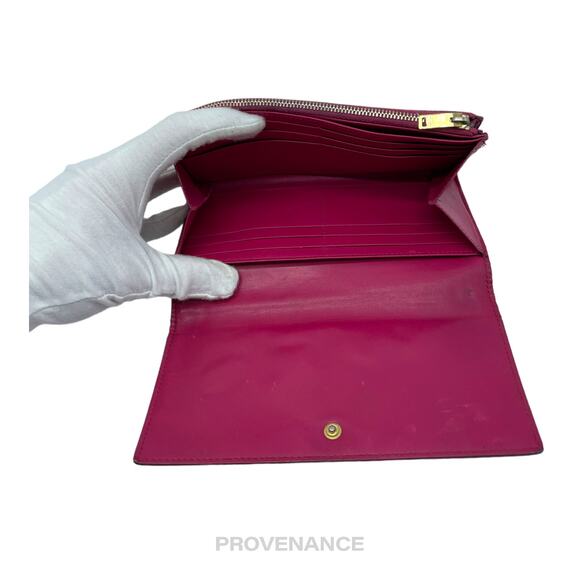 🔴 Saint Laurent Paris SLP Long Wallet - Pink Leather - Picture 7 of 10